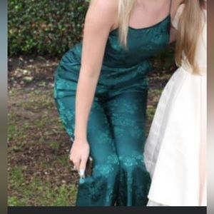 Green Urban Outfitters floral pantsuit